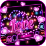 love neon lights theme android application logo